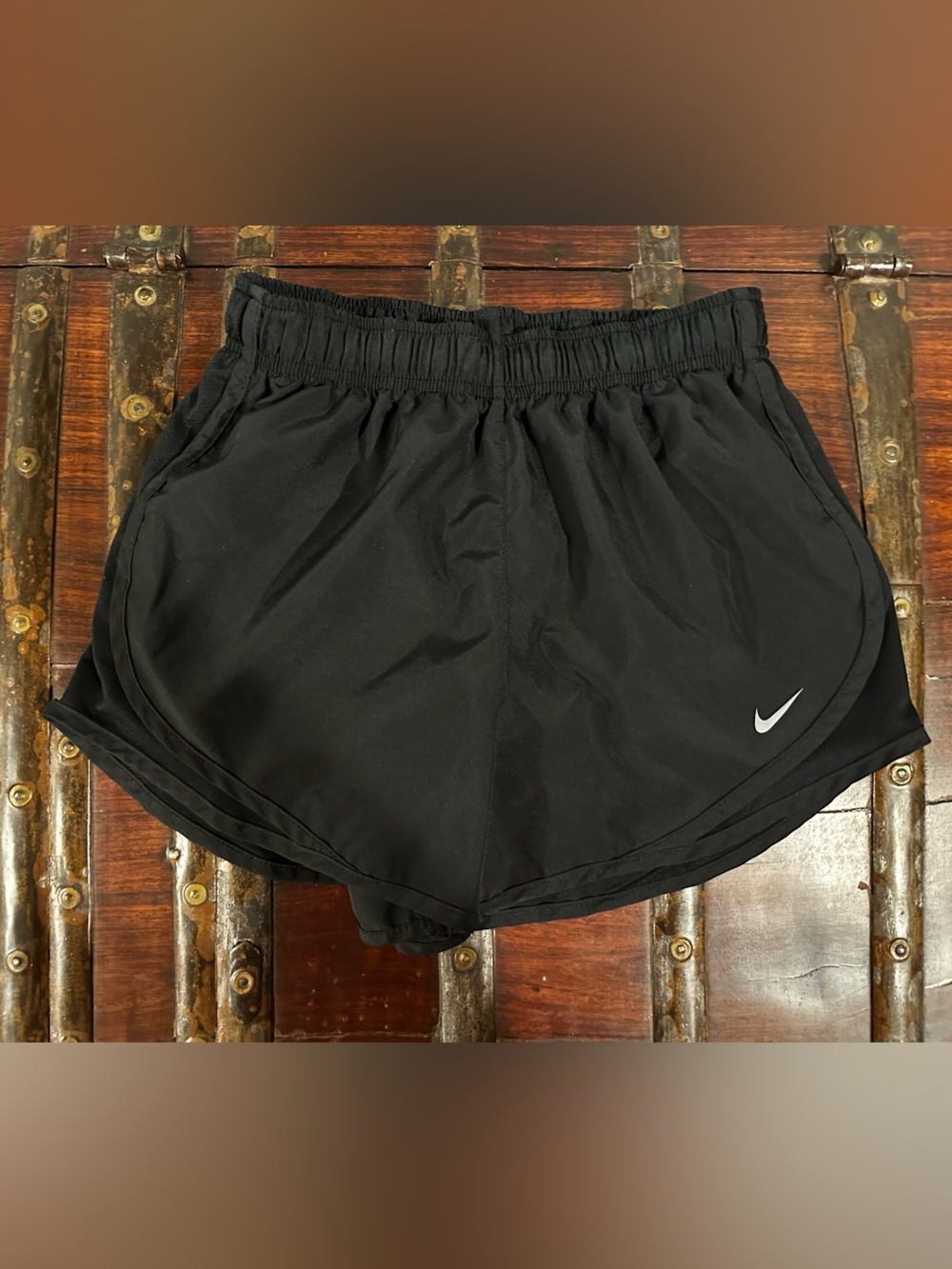 Nike Black Athletic Shorts with White Swoosh